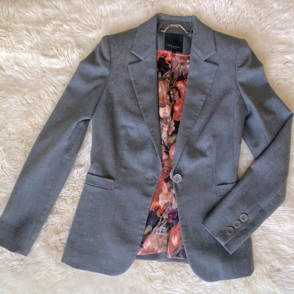 Ted Baker Grey Blazer (Sz. 0)